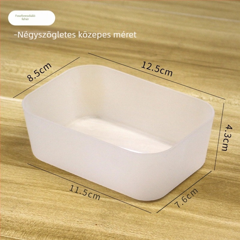Három darabos asztali kozmetikai tároló – Modell 294, műanyagból, autóban használható, japán stílus, logónyomtatás