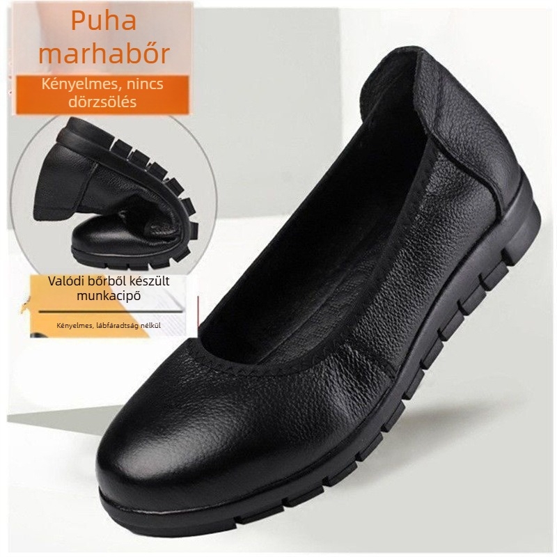 Női kényelmes munkacipő, minimalist stílus, PU felsőrész, PU talpbetét, gumírozott talp, alacsony sarok