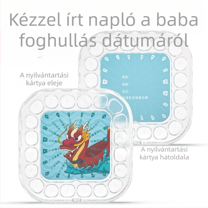 Gyerekeknek szánt tejfog tároló doboz, akril anyagú, anti-oxidációs fogtartó doboz, 0–3 éveseknek