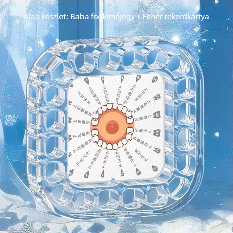 Gyerekeknek szánt tejfog tároló doboz, akril anyagú, anti-oxidációs fogtartó doboz, 0–3 éveseknek