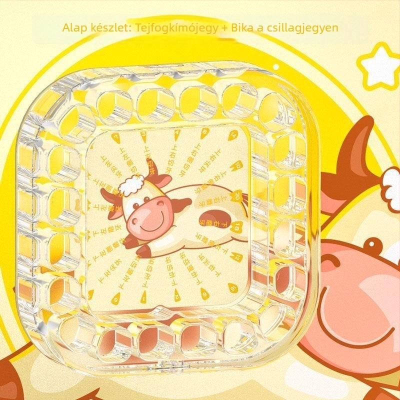 Gyerekeknek szánt tejfog tároló doboz, akril anyagú, anti-oxidációs fogtartó doboz, 0–3 éveseknek