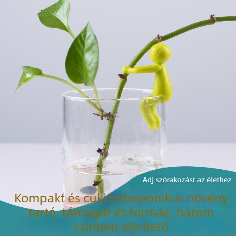 Kerti díszfigura – aranyos kis manó, gyanta, hidroponikus növények rögzítése