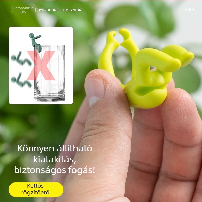 Kerti díszfigura – aranyos kis manó, gyanta, hidroponikus növények rögzítése