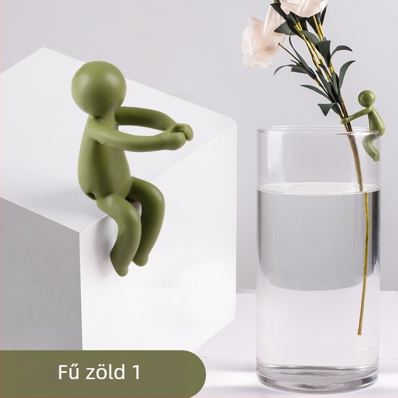 Kerti díszfigura – aranyos kis manó, gyanta, hidroponikus növények rögzítése