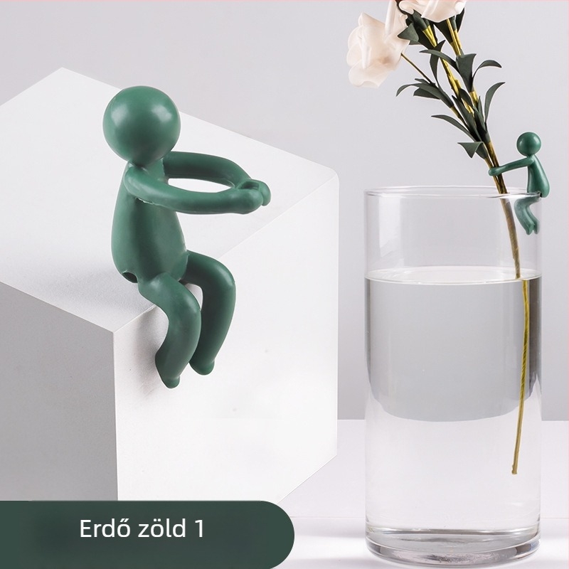 Kerti díszfigura – aranyos kis manó, gyanta, hidroponikus növények rögzítése