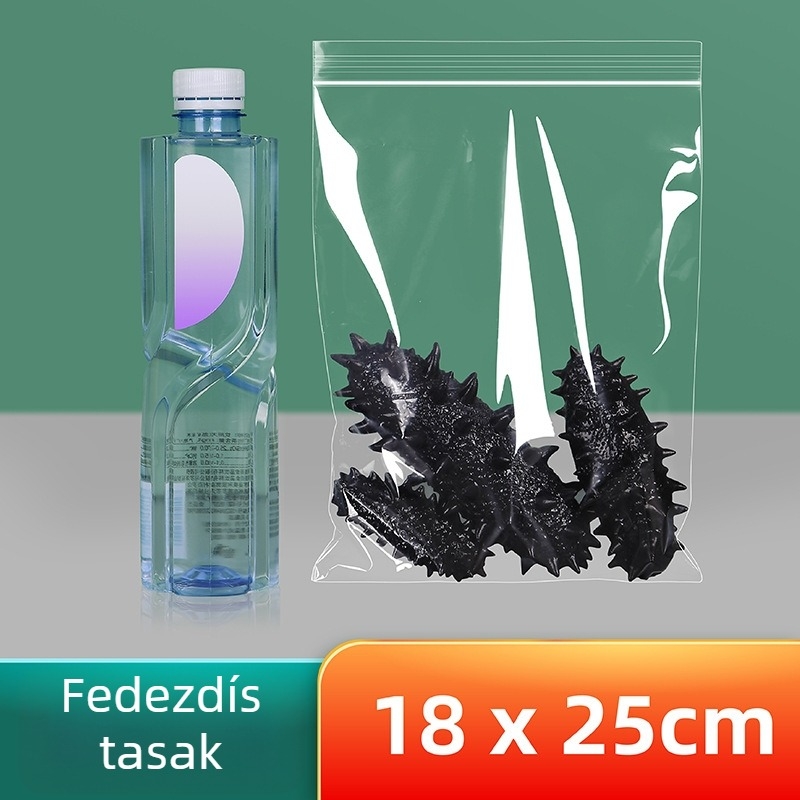 Önzáró, átlátszó élelmiszer-csomagoló zacskó, márka Cnon/xizhilong; Anyag: Új anyag; Használat: Élelmiszer-cogpackolás; Záródás hossza: 0,5–2 cm