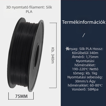 PLA filament 3D nyomtatáshoz - hossz kb. 340 m - sűrűség 1,24 g/cm3 - kör keresztmetszet