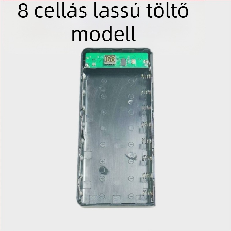 Szerelés nélküli 8‑cellás 18650 akkumulátor-tok DIY powerbank tok kétirányú gyorstöltéssel