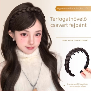 Fogazott halcsont fonat fejkendő, beépített paróka a hajvonal fedéséért