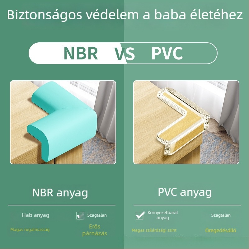 Gyermek‑biztonsági sarokvédő – jobb oldali sarok, ágyhoz és asztalhoz, ütközés elleni védelem