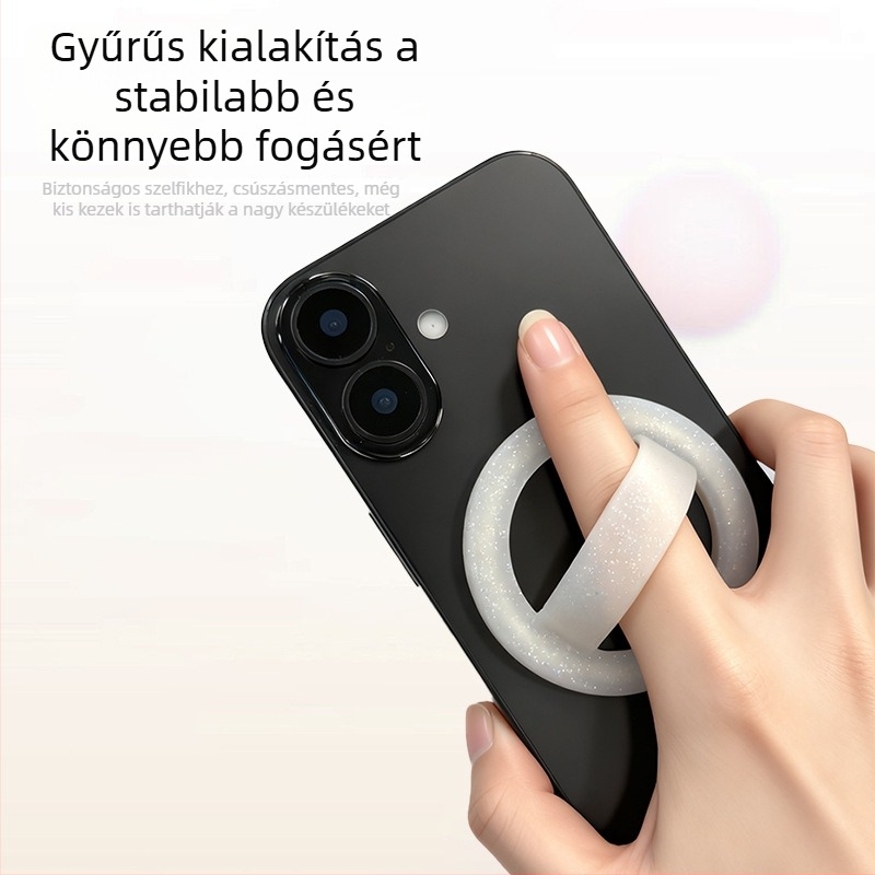 Mágneses Telefon Gyűrűtartó Szilikonból, Univerzális, Testreszabható