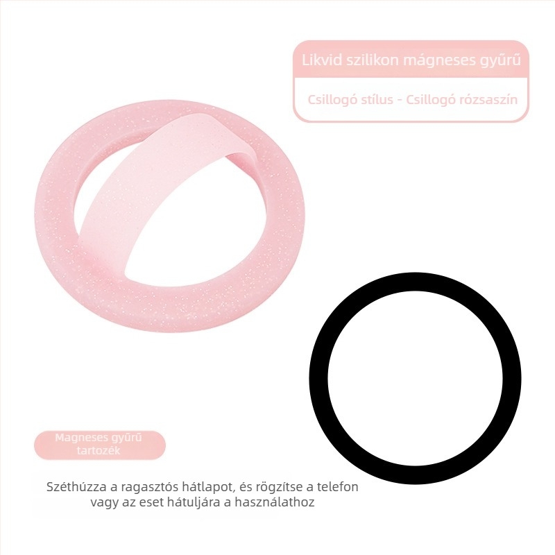 Mágneses Telefon Gyűrűtartó Szilikonból, Univerzális, Testreszabható