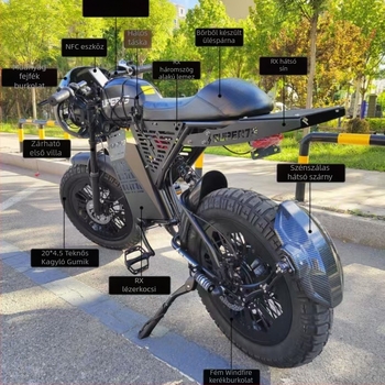 Elektromos kerékpár kosár zárt kerékvédővel, vasból készült, kompatibilis a Super73 S1 S2 Y1 RX modellekkel