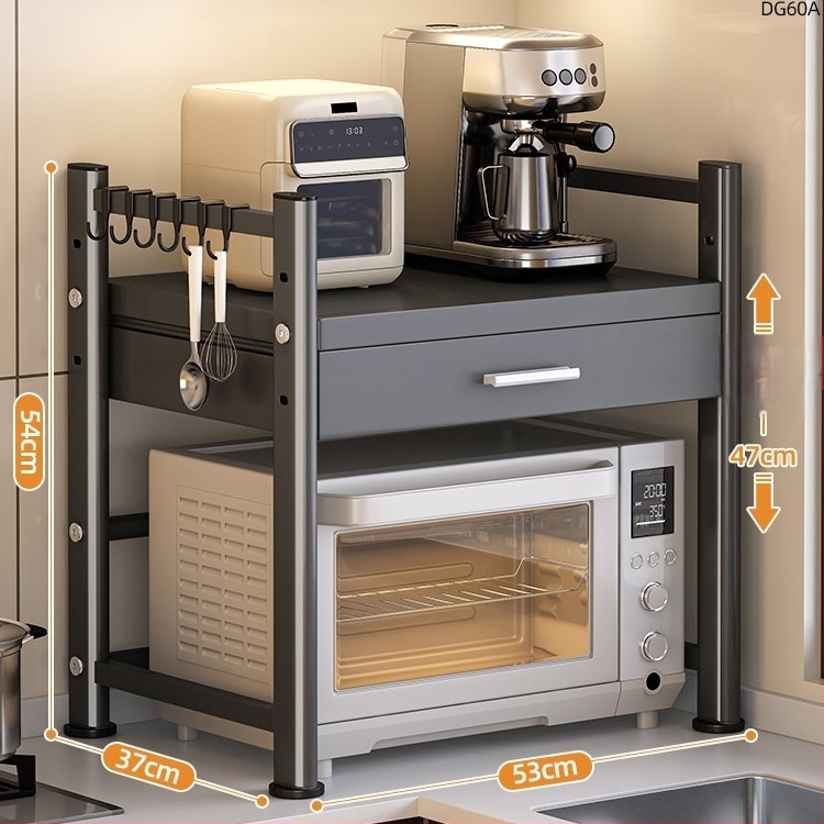 Kihúzható konyhai tároló polc, dupla réteg, fém, CY11 modell, modern egyszerű stílus, rajzok szerint testreszabható