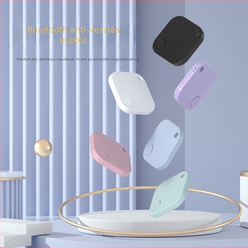 Okos négyszögletű Bluetooth tracker poggyászhoz és kulcsokhoz - kétirányú lopás elleni védelem, kétirányú keresés, elveszett helyének meghatározása (210mAh, 25m hatótáv, ABS ház, Android és iOS kompatibilis)