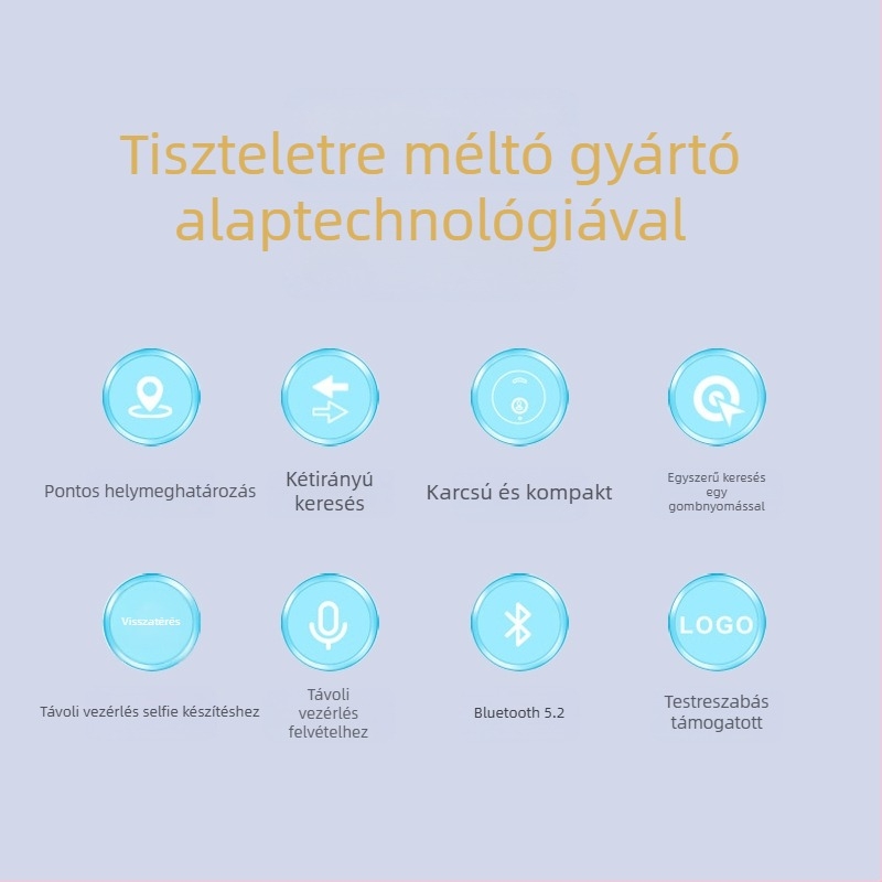 Okos négyszögletű Bluetooth tracker poggyászhoz és kulcsokhoz - kétirányú lopás elleni védelem, kétirányú keresés, elveszett helyének meghatározása (210mAh, 25m hatótáv, ABS ház, Android és iOS kompatibilis)
