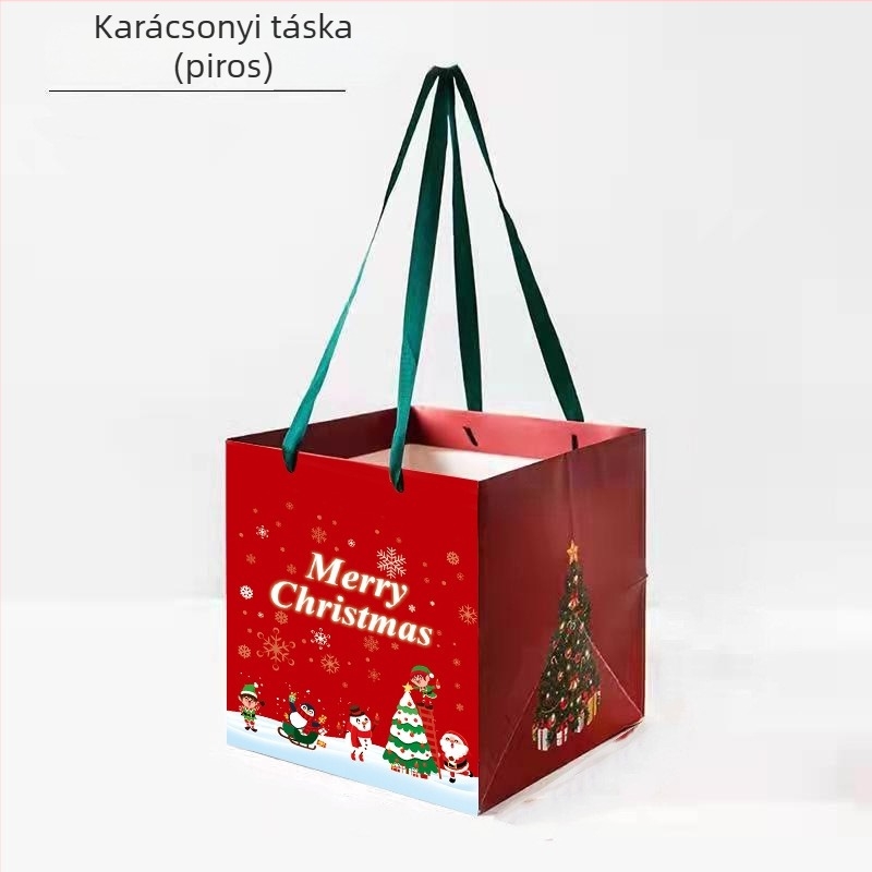 Négyzet alakú tote táska virágos motívummal; eredet Yiwu; készítés: nyomtatás, forró nyomtatás, laminálás, bevésés; anyag fehér karton; logó nyomtatás elérhető.