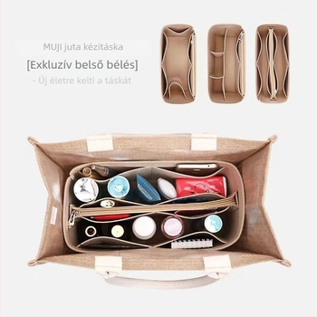 Muji lenvászon táska belső bélés, A4/A5/A6 méretekhez, belső támasz