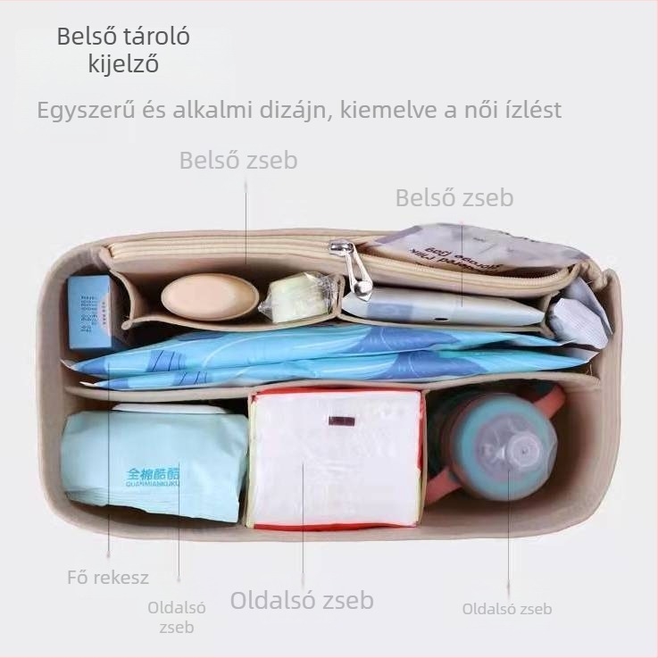 Muji lenvászon táska belső bélés, A4/A5/A6 méretekhez, belső támasz