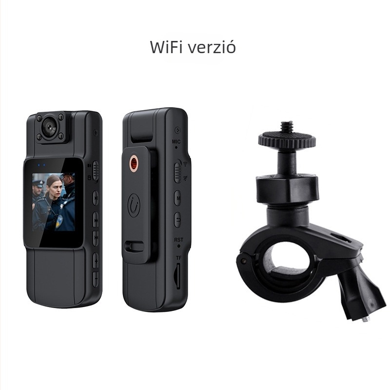 Viselhető mágneses forgó kamera kerékpározáshoz, 4K Ultra HD felvétel, IPS 1,5 hüvelykes kijelző, MicroSD tárhely, elektronikus képstabilizálás