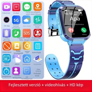 Gyerekeknek szóló 5G okosóra telefonfunkcióval, W59 modell, érintőképernyő