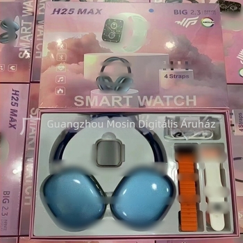 Okosóra Bluetooth fejhallgató készlettel, 2,01 hüvelykes TFT kijelző, alumínium ötvözetes tokozás, szilikon szíj, Bluetooth, akkumulátor-élettartam kevesebb mint 7 nap
