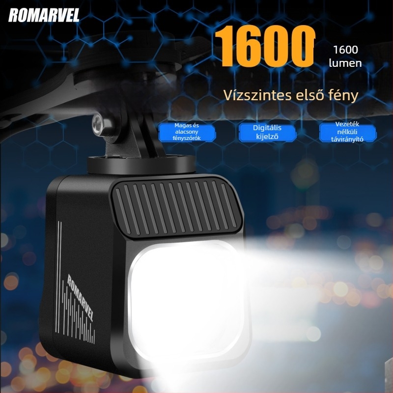 Lumway Vel1600Pro kerékpár elülső lámpa gyorscsatlakozású tartóval éjszakai vezetéshez