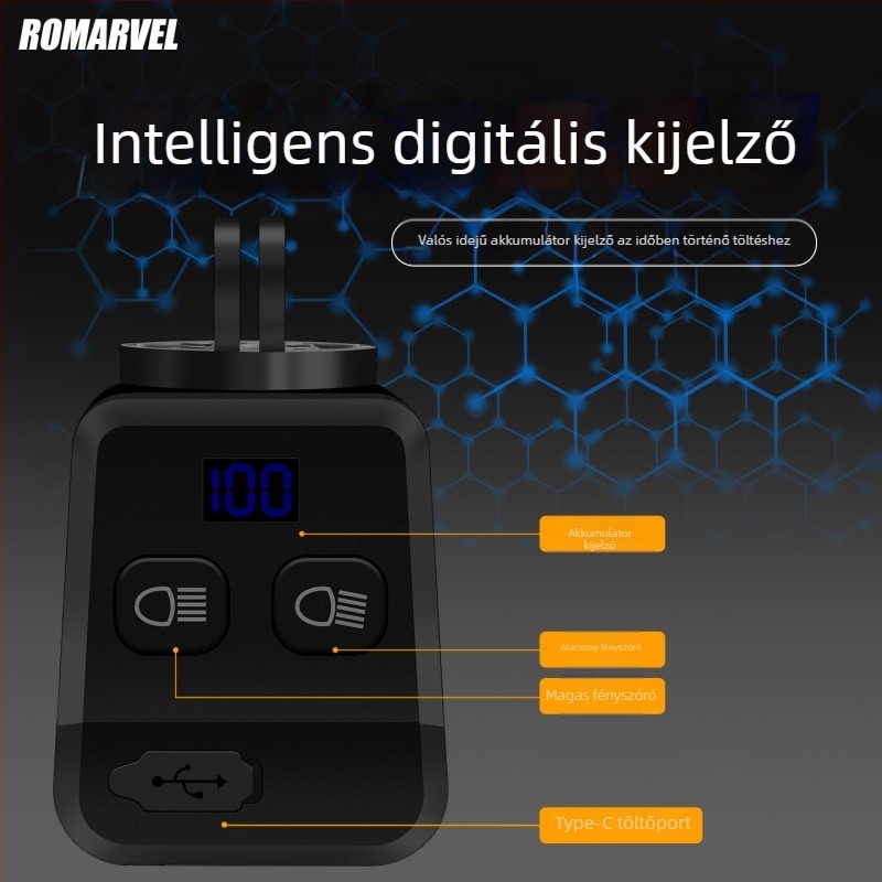 Lumway Vel1600Pro kerékpár elülső lámpa gyorscsatlakozású tartóval éjszakai vezetéshez