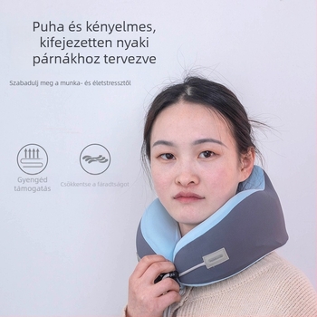 Memóriahabos U-alakú utazó nyakpárna Ice Silk anyaggal, felnőtteknek, üzleti stílus