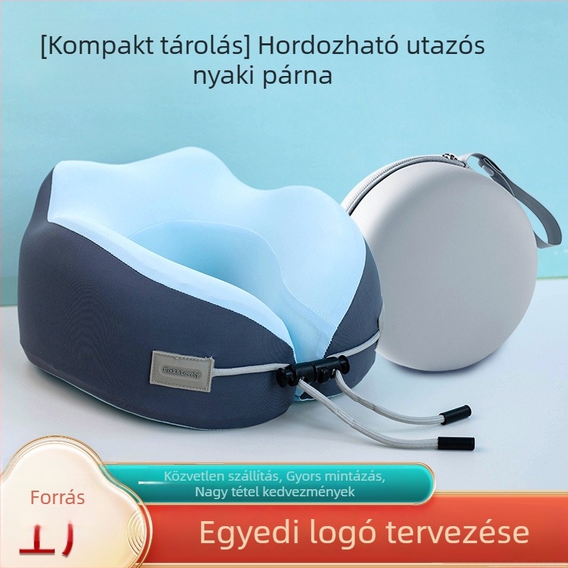 Memóriahabos U-alakú utazó nyakpárna Ice Silk anyaggal, felnőtteknek, üzleti stílus