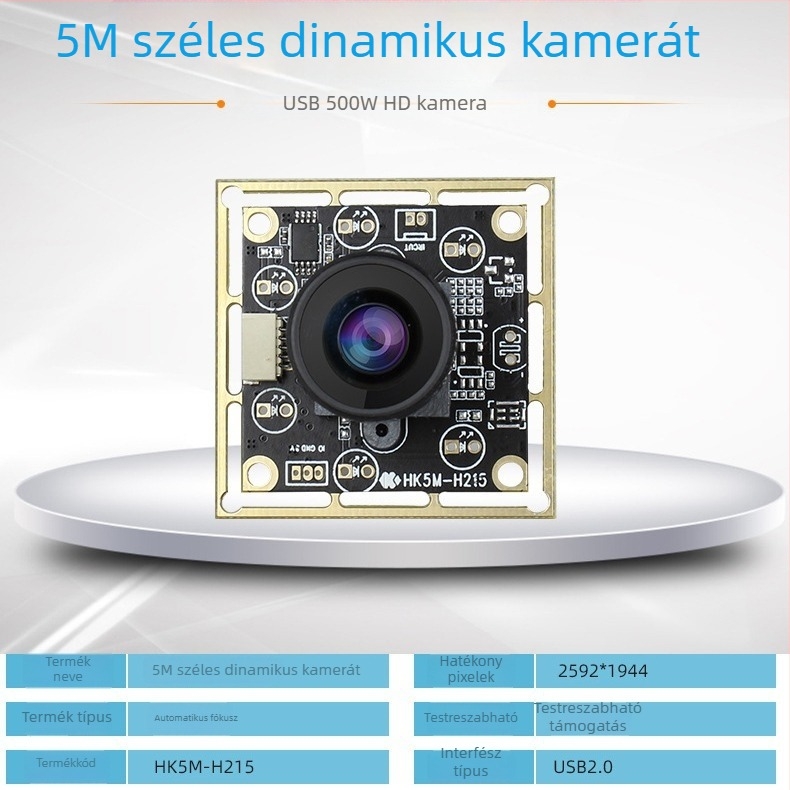 HK5M-H215 Kültéri 5MP WDR kamera modul kapu-hozzáférés-ellenőrzéshez, USB 2.0, 2592x1944, 30FPS