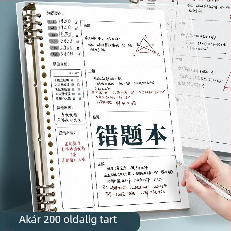 Látható javító notesz elhajtható oldalakkal, 60 lap, 26 lyuk, nyers fa rostlapok, testreszabható feldolgozás