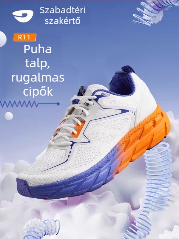 Uniszex terepfutó cipő lélegző hálós felsővel, csúszásmentes gumitalppal, EVA középtalppal, alacsony boka, 3–5 cm sarokmagasság