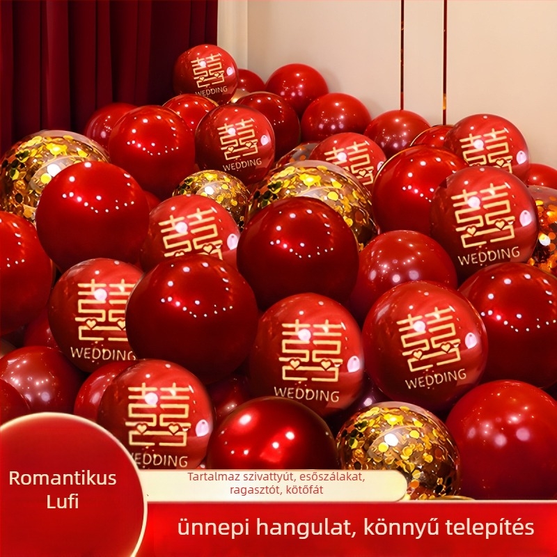 Esküvői lufi dekorációs készlet: latex gömb alakú lufik esküvői helyszínre