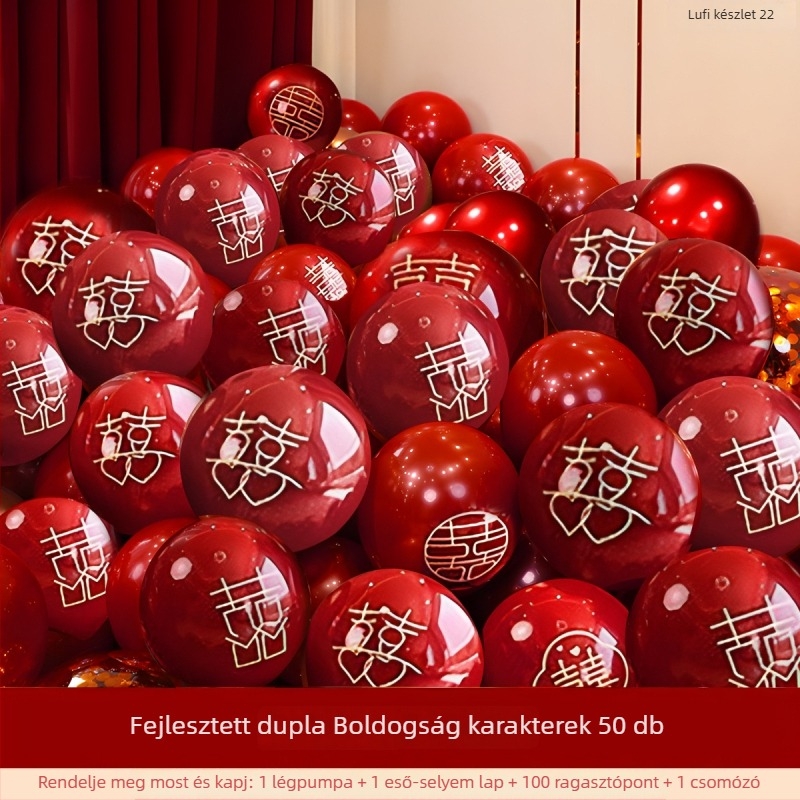 Esküvői lufi dekorációs készlet: latex gömb alakú lufik esküvői helyszínre