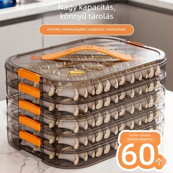 Meihong PP dumpling tároló doboz, élelmiszer-minőségű, zárható a fagyasztáshoz, háztartási használatra, modell 1010788978