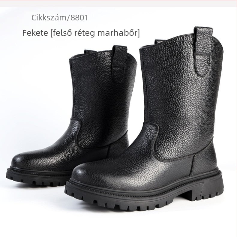 Hócsizmák felnőtteknek – minimalisták, uniszex, bőr felső rész, gyapjú belső, gumí talp, melegek