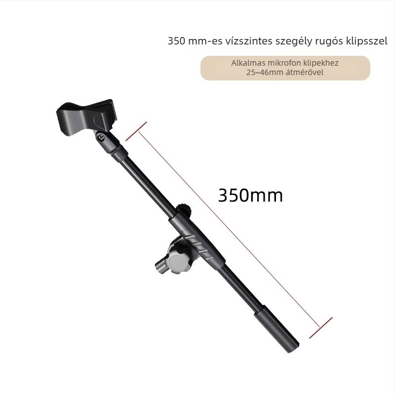Mikrofonállvány T-alakú csuklóval, kereszthosszabbítóval, összekötő rúddal és konzollal