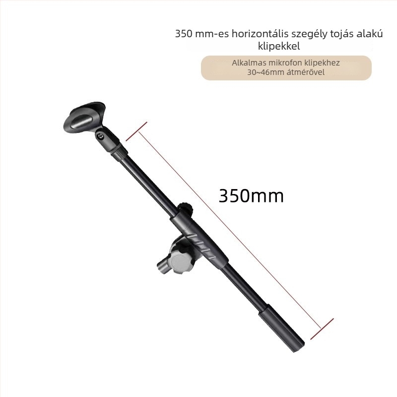 Mikrofonállvány T-alakú csuklóval, kereszthosszabbítóval, összekötő rúddal és konzollal