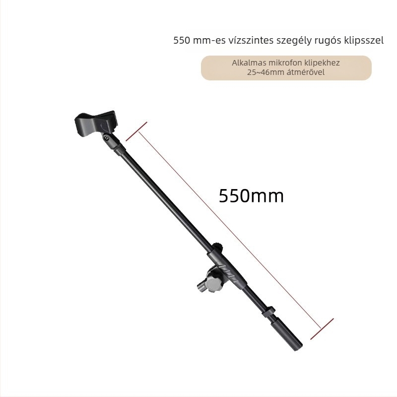 Mikrofonállvány T-alakú csuklóval, kereszthosszabbítóval, összekötő rúddal és konzollal