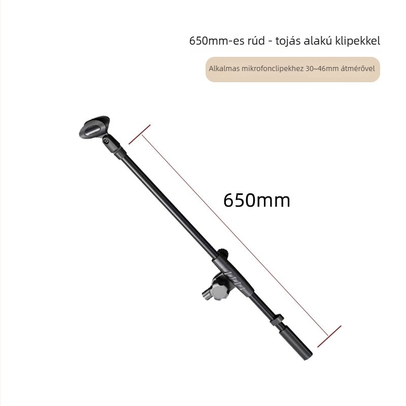 Mikrofonállvány T-alakú csuklóval, kereszthosszabbítóval, összekötő rúddal és konzollal