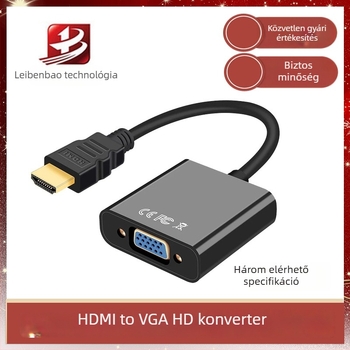 HDMI‑ről VGA‑ra audió adapter, 1080P táplált videó átalakító PC/TV/projektorhoz