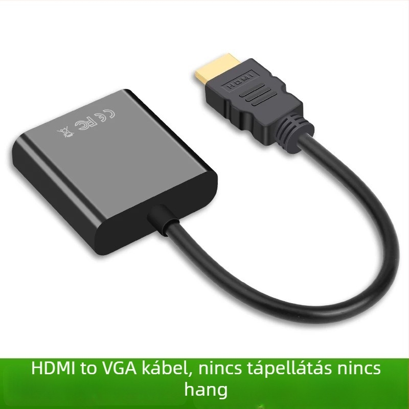 HDMI‑ről VGA‑ra audió adapter, 1080P táplált videó átalakító PC/TV/projektorhoz