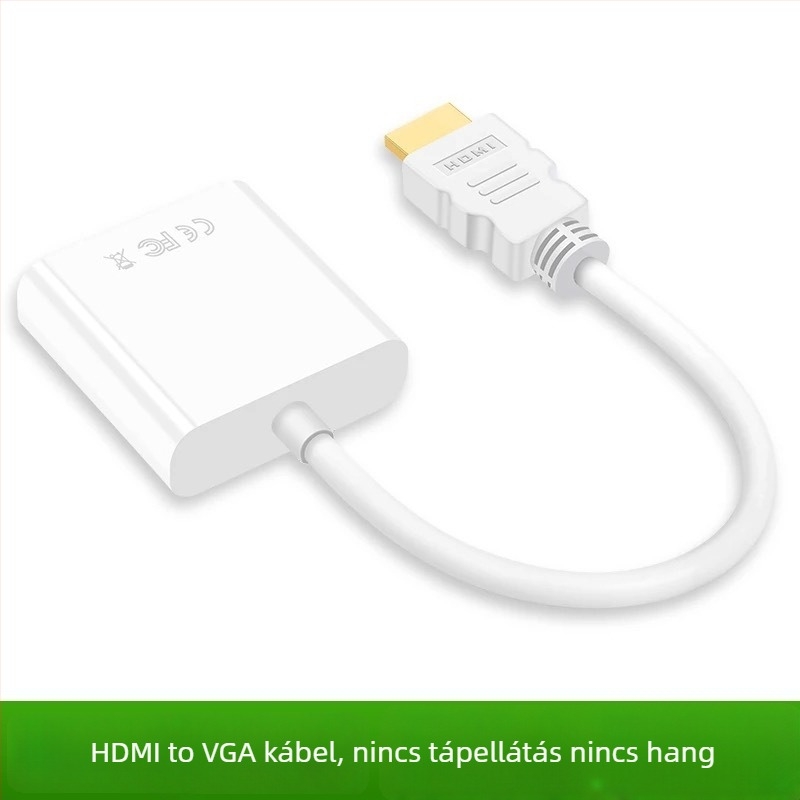 HDMI‑ről VGA‑ra audió adapter, 1080P táplált videó átalakító PC/TV/projektorhoz