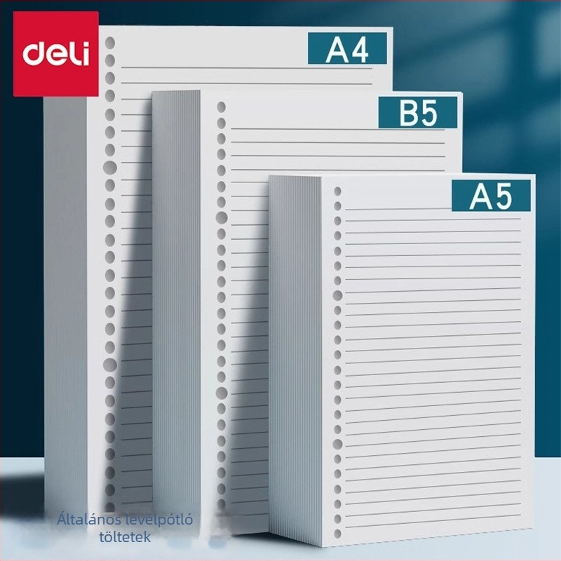 Deli Na550 Kicserélhető mag (loose-leaf) – 50 lap, fehér papír, lyukak 20/26/30, levehető