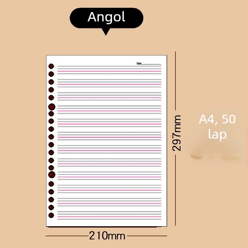 Deli Na550 Kicserélhető mag (loose-leaf) – 50 lap, fehér papír, lyukak 20/26/30, levehető