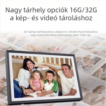 Uhale ultra-szűk keretes digitális képkeret, Wi-Fi képátvitel, IPS érintőképernyő, 1280x800 felbontás, 32GB tárhely