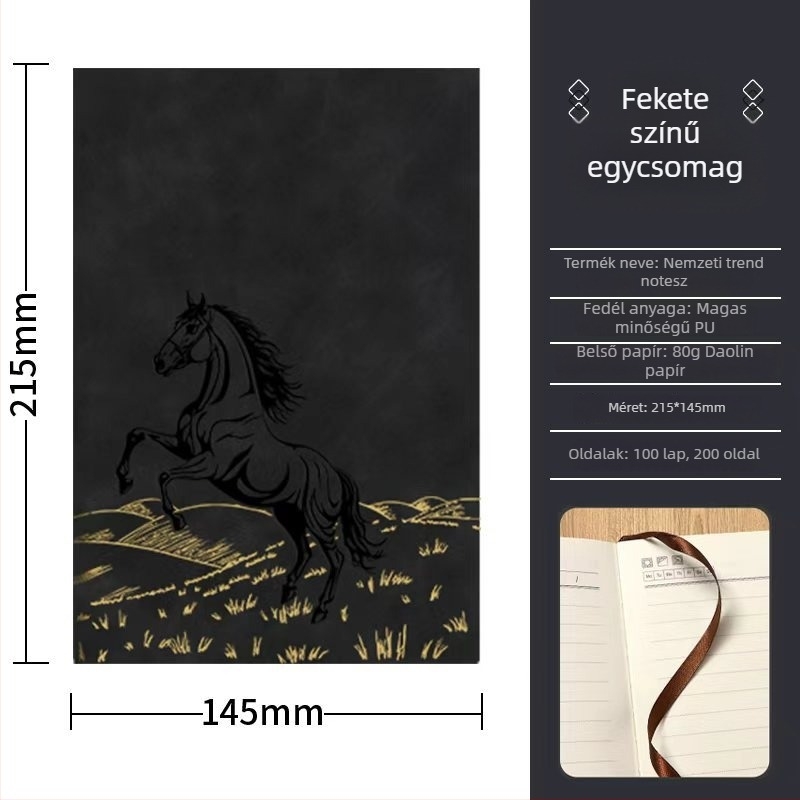 Zehuan Elegáns notesz ajándékkészlet PU bőr borítóval, varrott kötés, Daolin papír 80G, 100–200 oldal, etnikus/kínai/üzleti stílus
