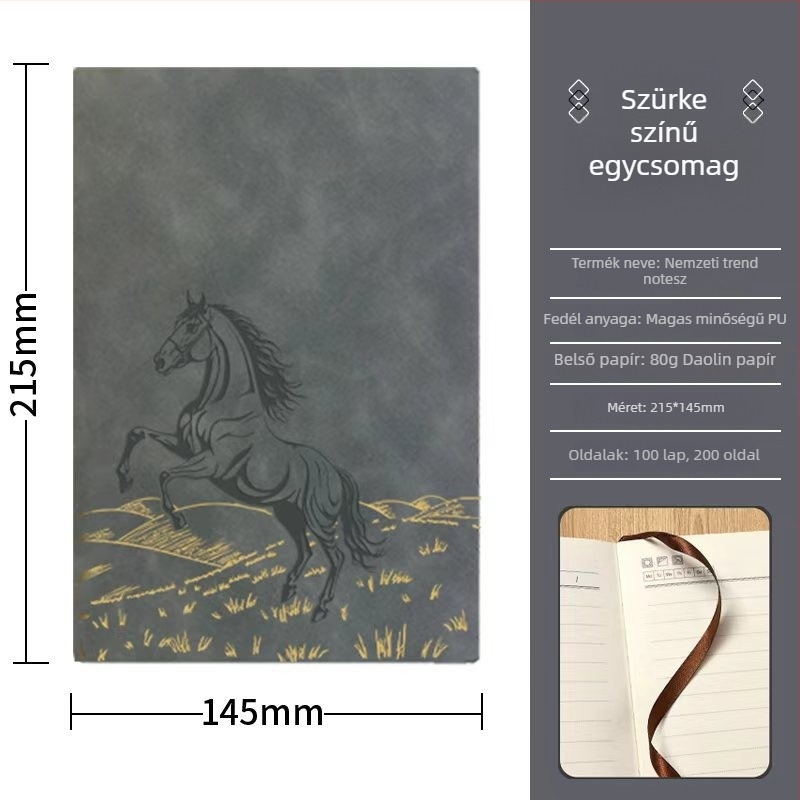 Zehuan Elegáns notesz ajándékkészlet PU bőr borítóval, varrott kötés, Daolin papír 80G, 100–200 oldal, etnikus/kínai/üzleti stílus