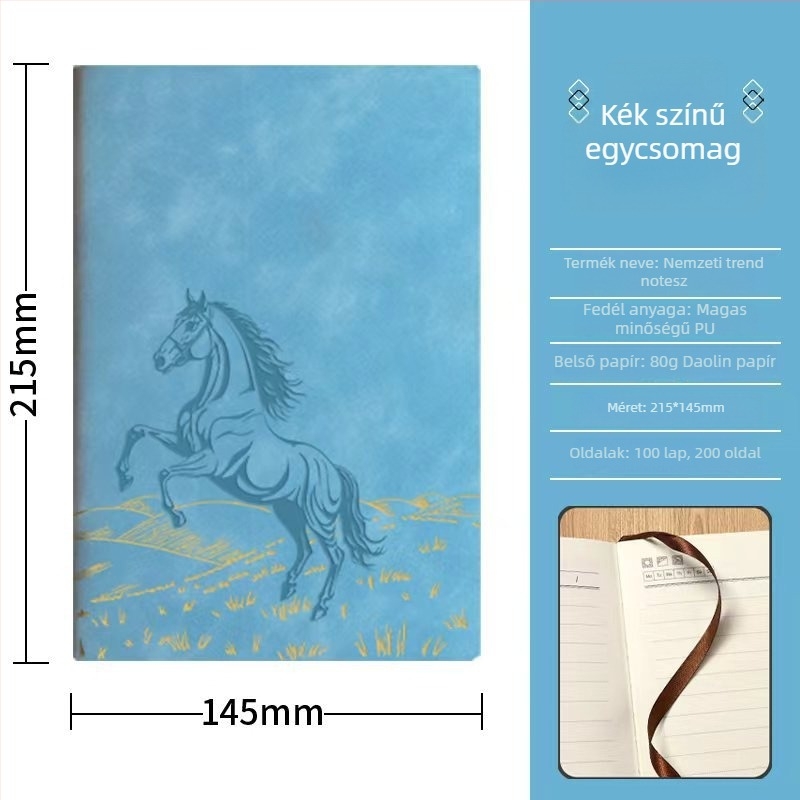 Zehuan Elegáns notesz ajándékkészlet PU bőr borítóval, varrott kötés, Daolin papír 80G, 100–200 oldal, etnikus/kínai/üzleti stílus